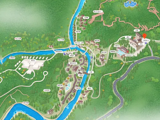潭牛镇结合景区手绘地图智慧导览和720全景技术，可以让景区更加“动”起来，为游客提供更加身临其境的导览体验。